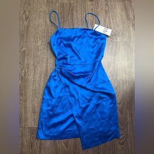 ZARA Royal Blue Satin Slip Dress – Size XS – NWT